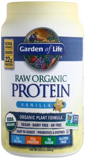 raw organic protein vanilla 22oz Image 1