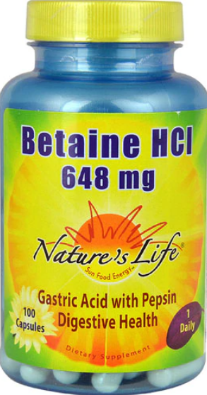 betaine hcl 100ct 648mg Image 1